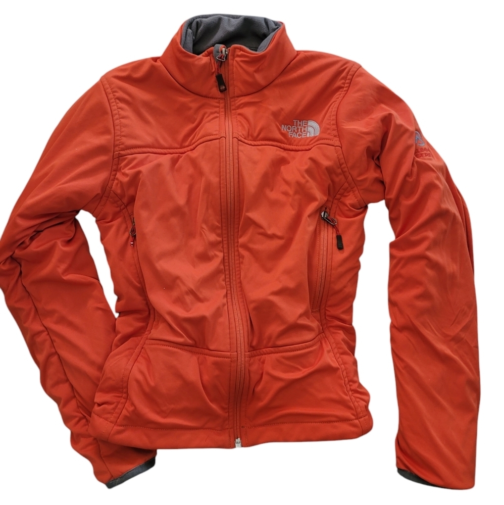 North Face Jacket Softshell Full Zip Orange Summit Series S/P Windstopper